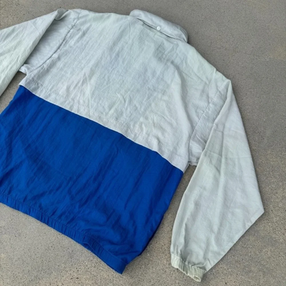 Vintage Reebok Track Jacket Mens X-Large Windbreaker Retro Nylon 90s Grey‎ Blue